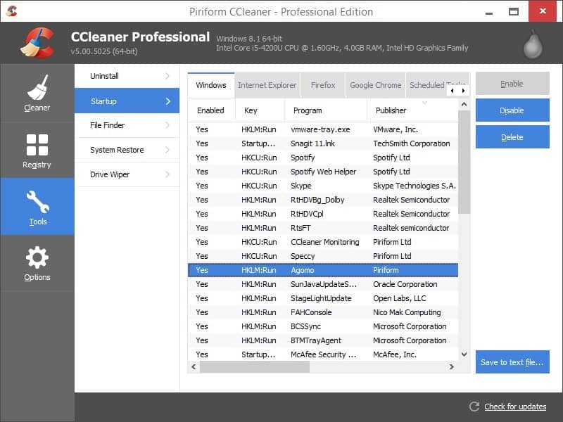 برنامج CCleaner